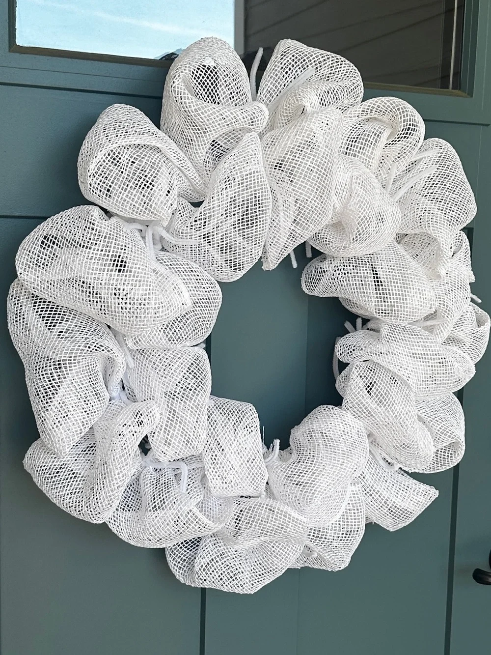 Handmade White Deco Mesh Wreath Base Ready to Decorate DIY Wreath